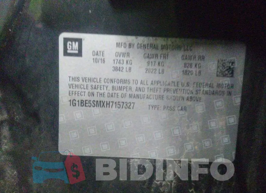 1G1BE5SMXH7157327 Photo# 9
