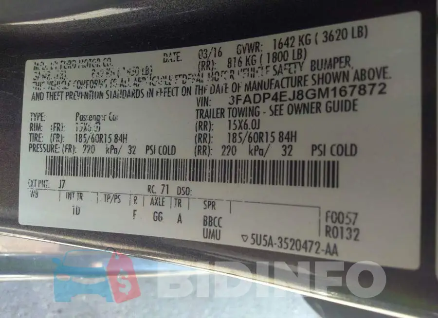 3FADP4EJ8GM167872 Photo# 9
