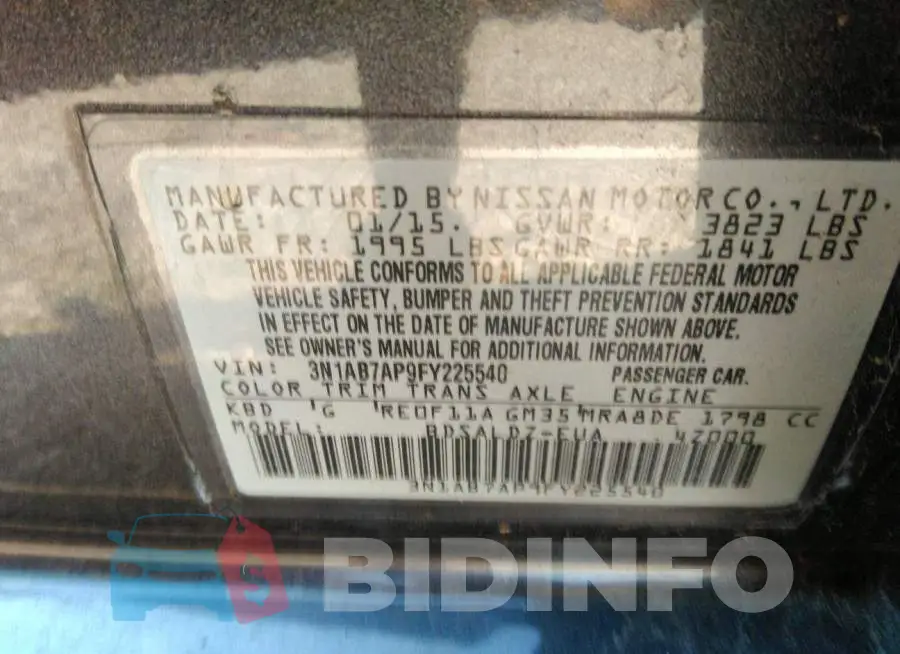 3N1AB7AP9FY225540 Photo# 9
