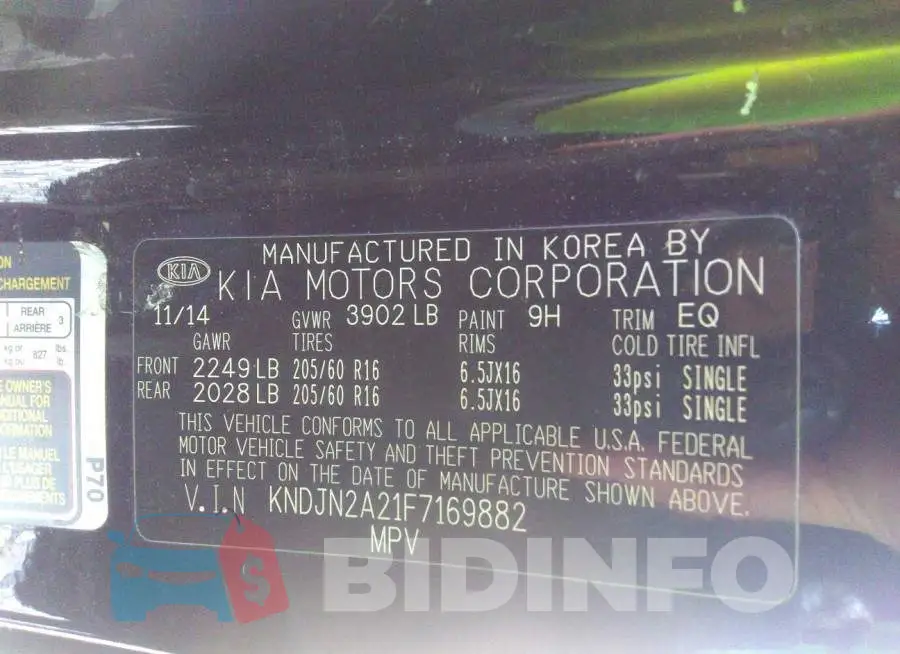 KNDJN2A21F7169882 Photo# 9