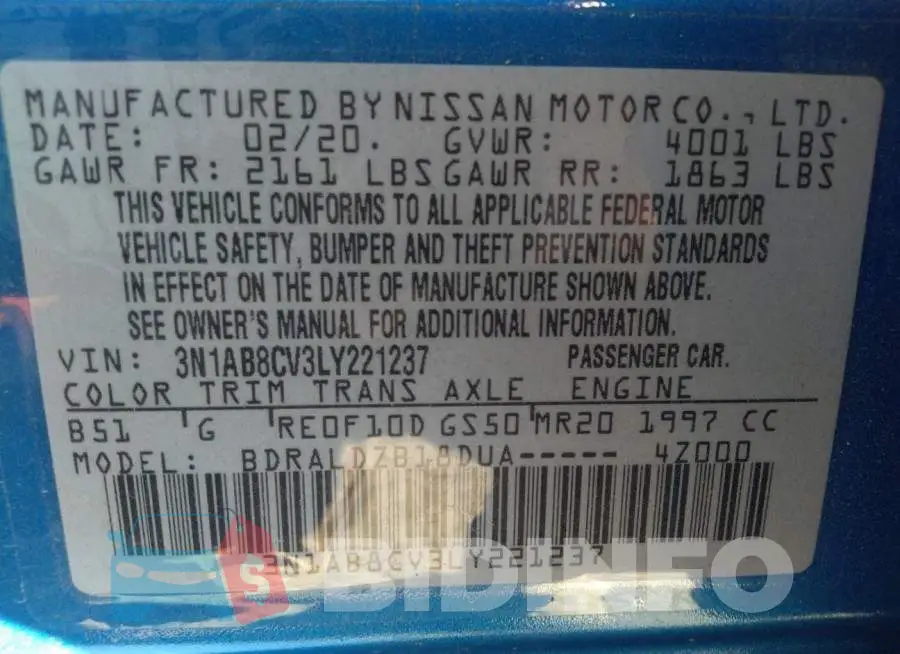 3N1AB8CV3LY221237 Photo# 9