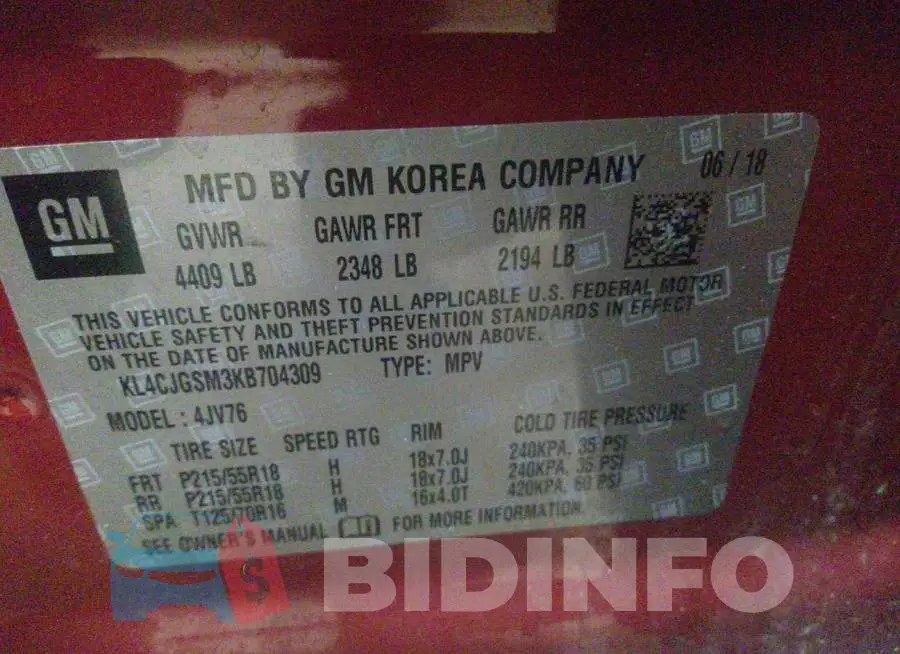 KL4CJGSM3KB704309 Photo# 9