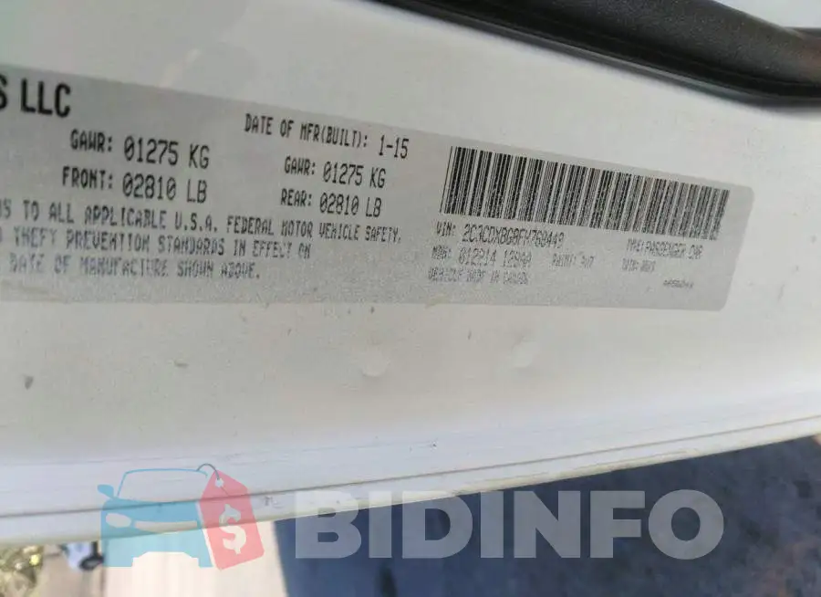 2C3CDXBG8FH768449 Photo# 9