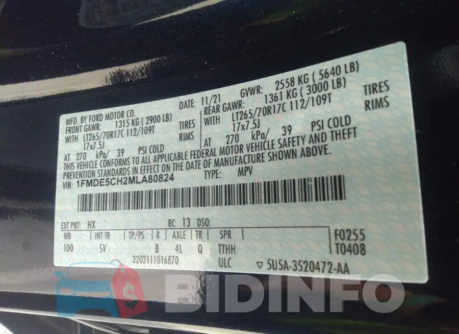 1FMDE5CH2MLA80824 Photo# 9