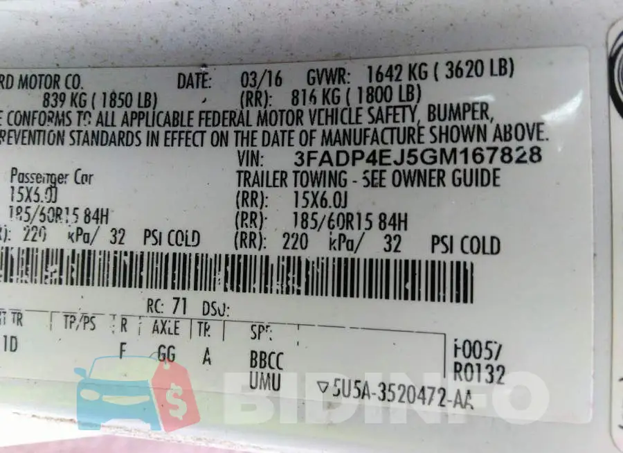 3FADP4EJ5GM167828 Photo# 9