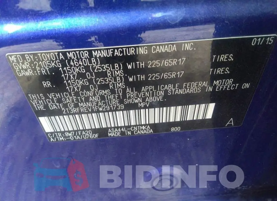 2T3RFREV1FW291739 Photo# 9