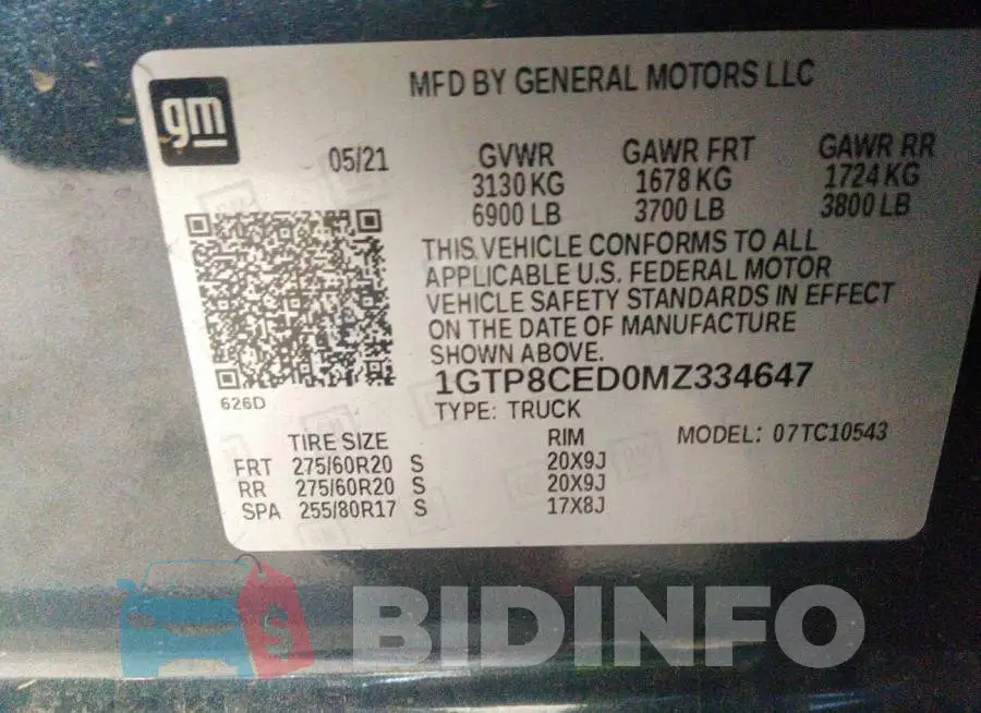 1GTP8CED0MZ334647 Photo# 9
