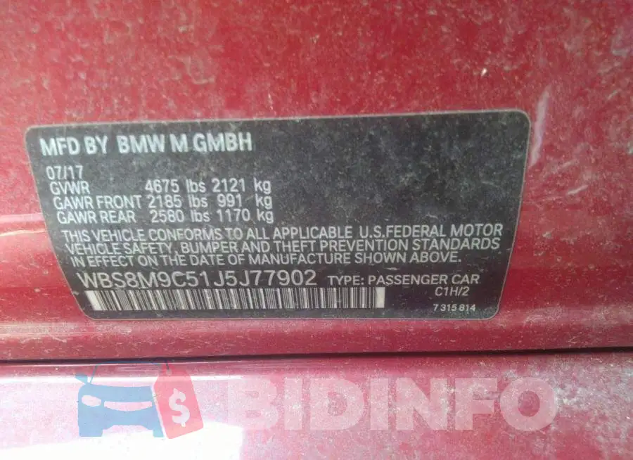 WBS8M9C51J5J77902 Photo# 9