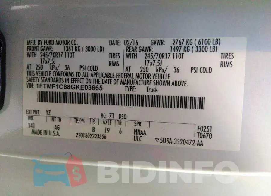1FTMF1C88GKE03665 Photo# 9