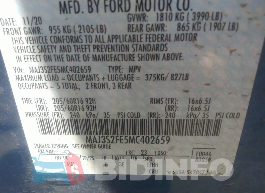 MAJ3S2FE5MC402659 Photo# 9