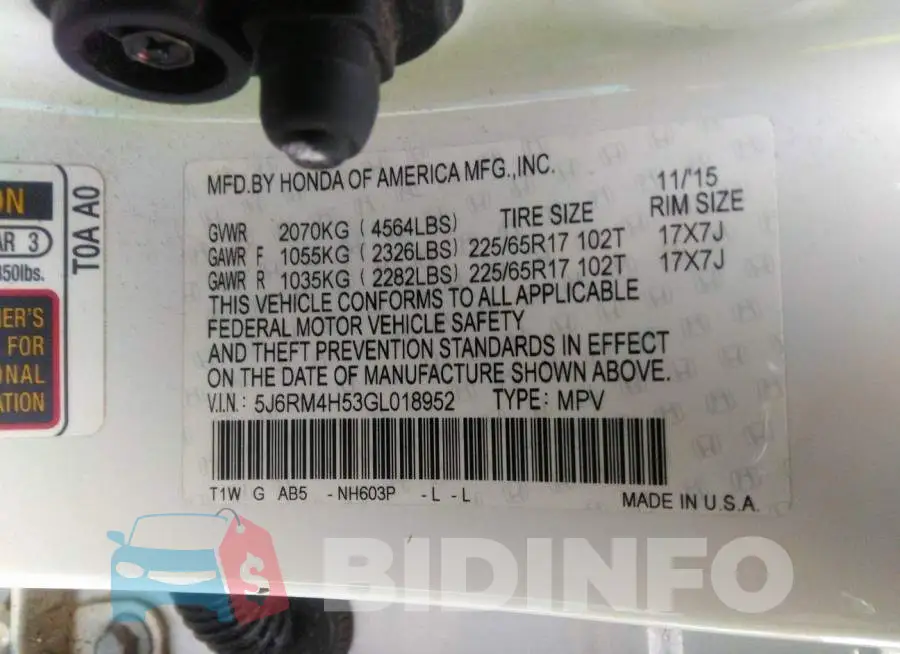 5J6RM4H53GL018952 Photo# 8