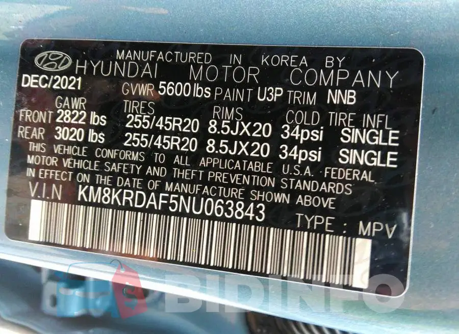 KM8KRDAF5NU063843 Photo# 9