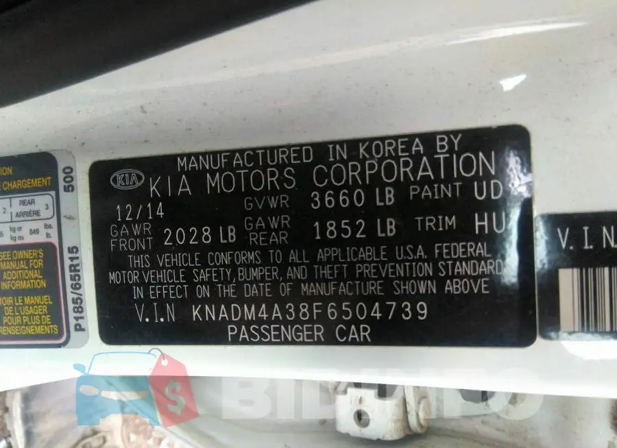 KNADM4A38F6504739 Photo# 9