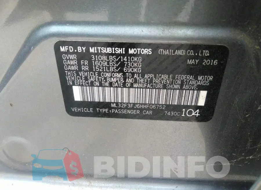 ML32F3FJ6HHF06752 Photo# 9
