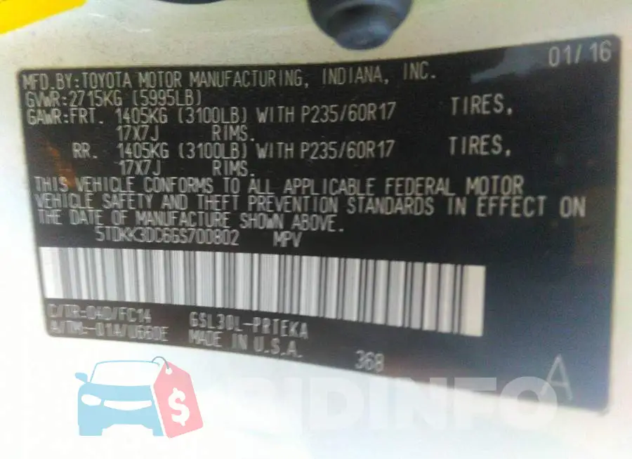 5TDKK3DC6GS700802 Photo# 9