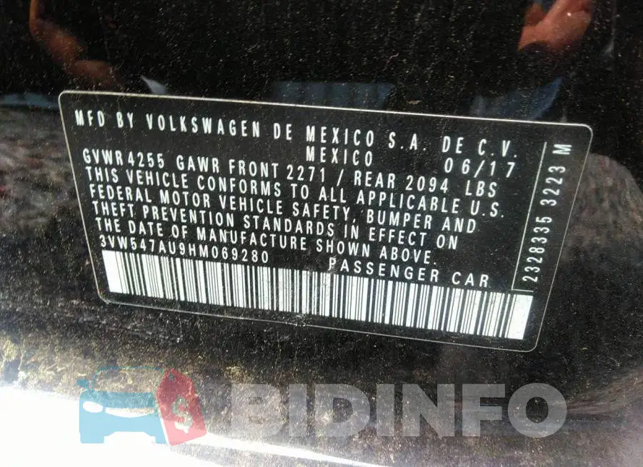 3VW547AU9HM069280 Photo# 9