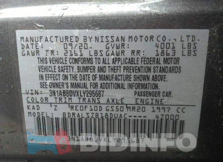 3N1AB8DVXLY295687 Photo# 9