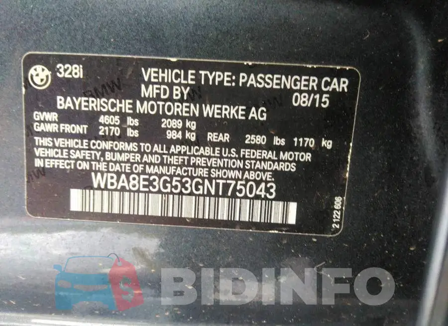 WBA8E3G53GNT75043 Photo# 9