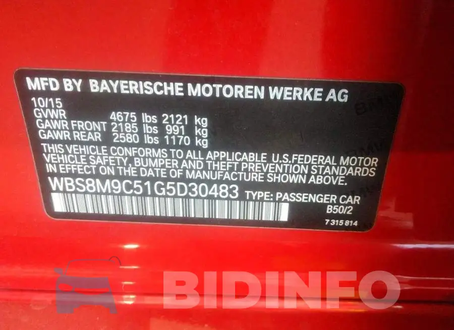 WBS8M9C51G5D30483 Photo# 9