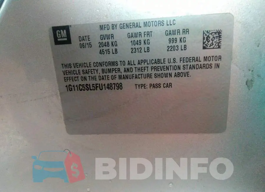 1G11C5SL5FU148798 Photo# 9