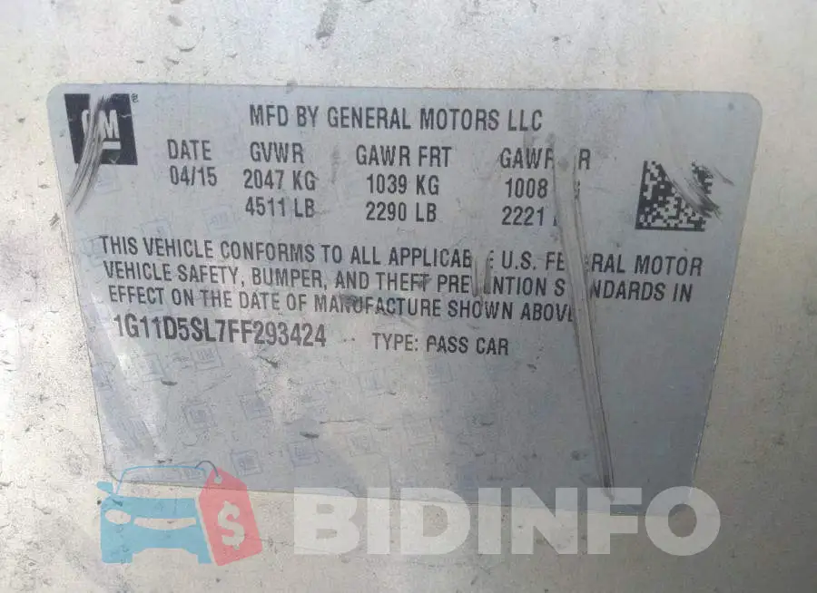1G11D5SL7FF293424 Photo# 9