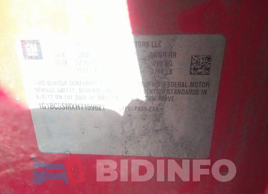 1G1BC5SMXH7159021 Photo# 9