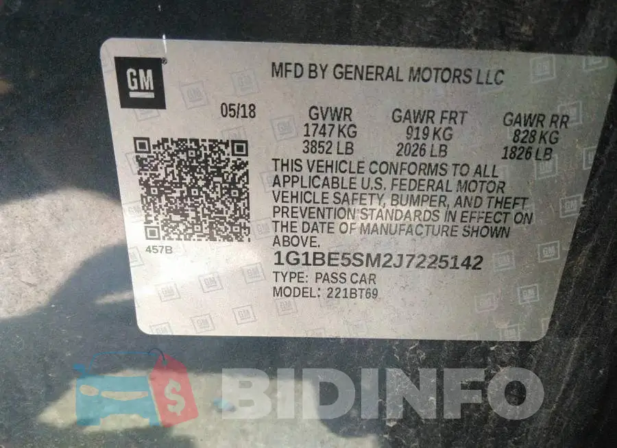 1G1BE5SM2J7225142 Photo# 9