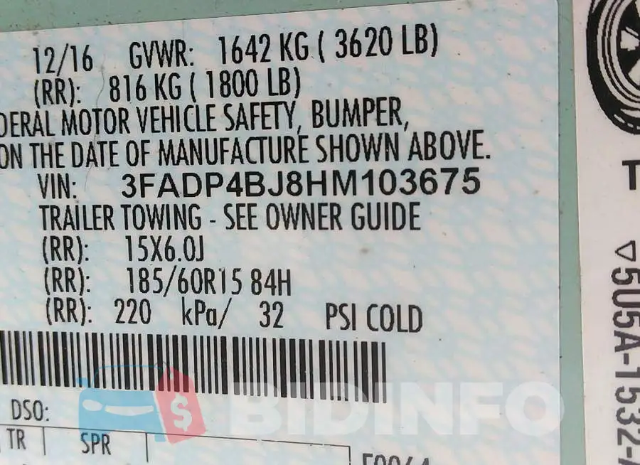 3FADP4BJ8HM103675 Photo# 9