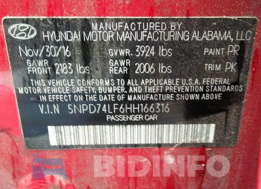 5NPD74LF6HH166316 Photo# 9