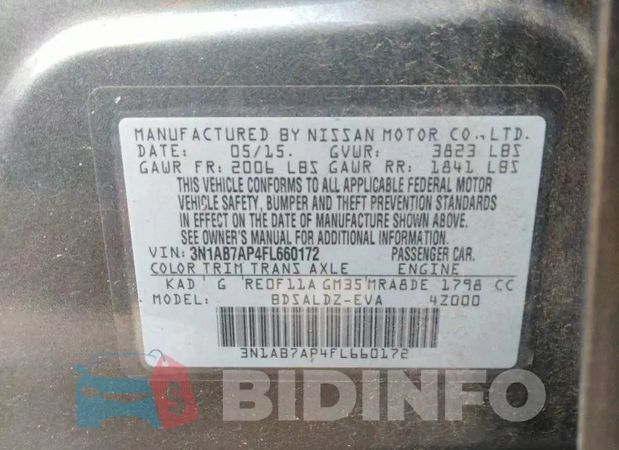 3N1AB7AP4FL660172 Photo# 9