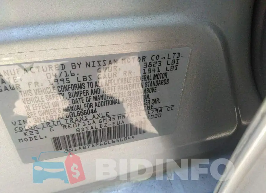 3N1AB7AP6GL656044 Photo# 9