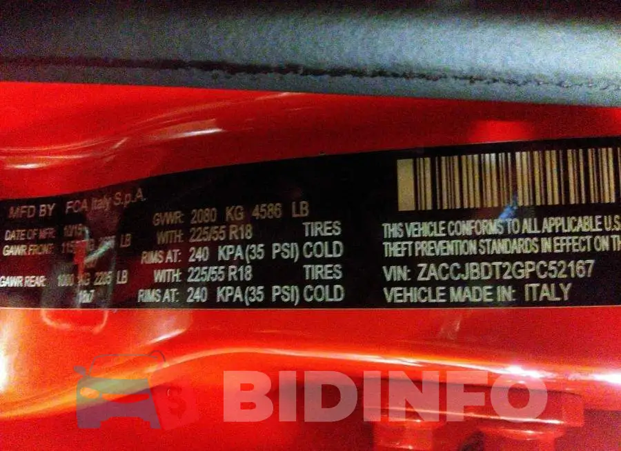 ZACCJBDT2GPC52167 Photo# 9