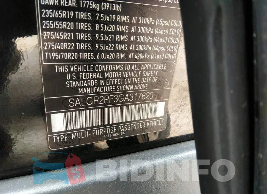 SALGR2PF3GA317620 Photo# 9