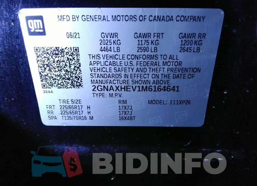 2GNAXHEV1M6164641 Photo# 9