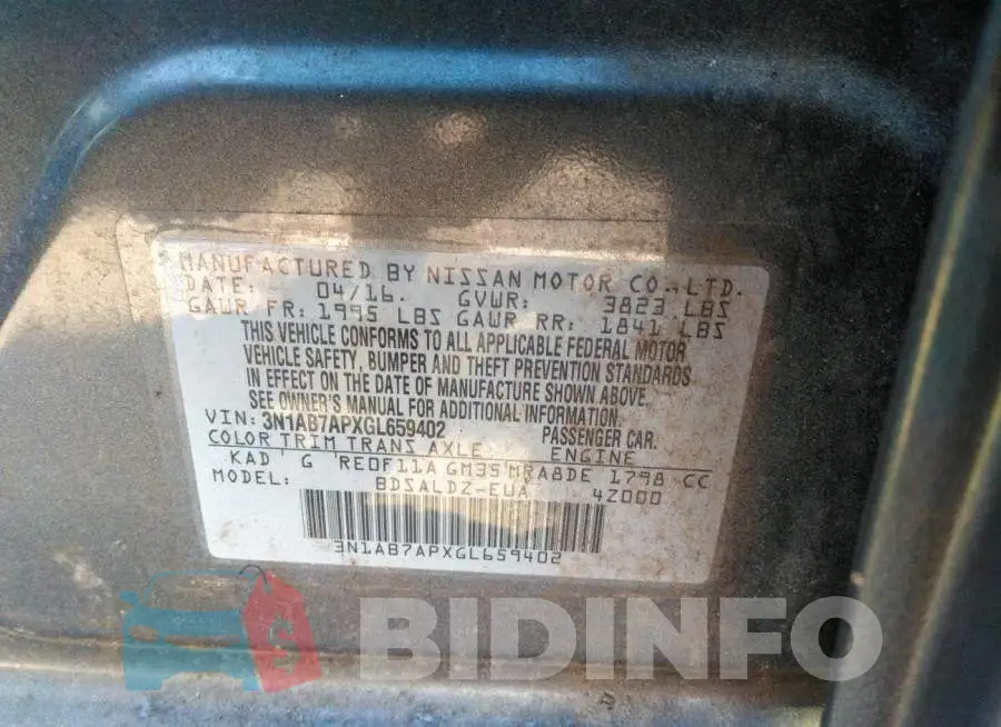 3N1AB7APXGL659402 Photo# 9
