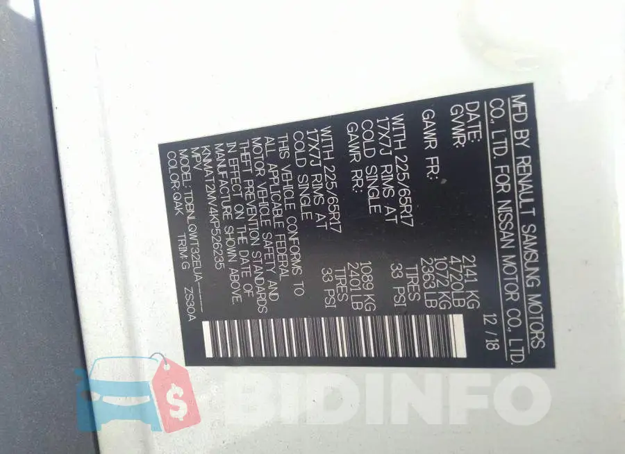 KNMAT2MV4KP526235 Photo# 9