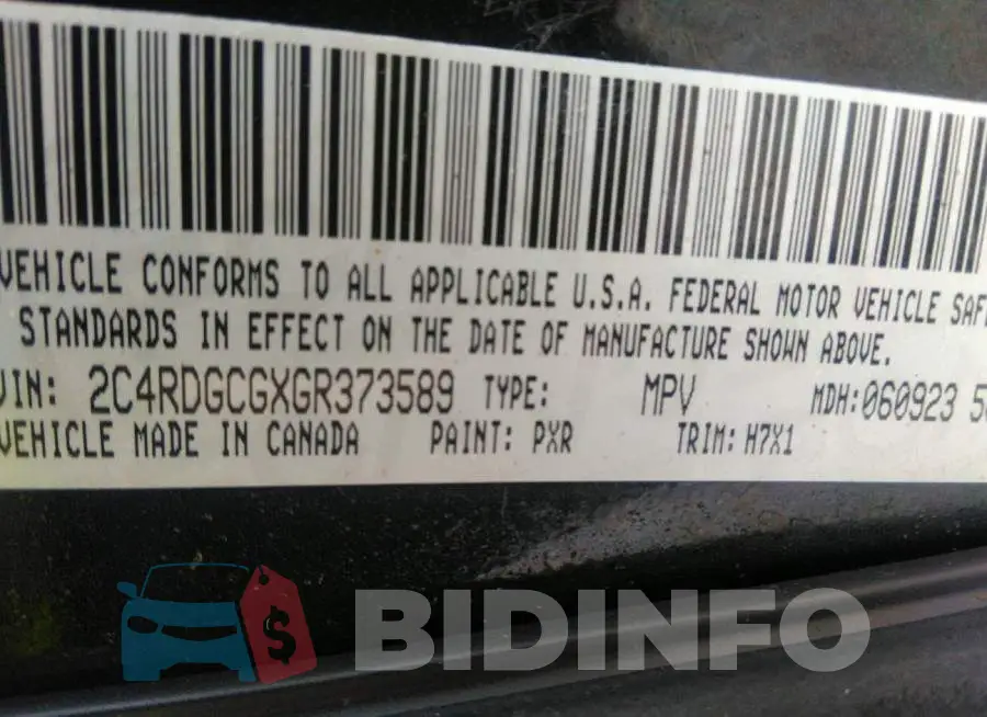 2C4RDGCGXGR373589 Photo# 9