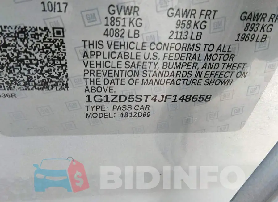 1G1ZD5ST4JF148658 Photo# 9