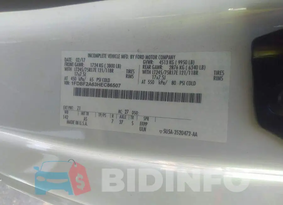 1FDBF2A63HEC86507 Photo# 9