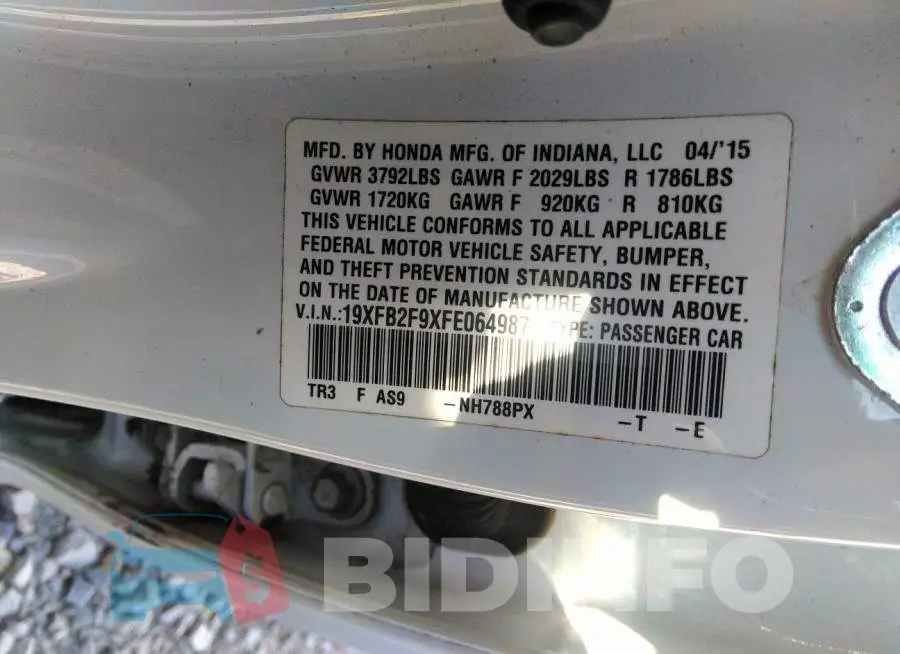 19XFB2F9XFE064987 Photo# 9