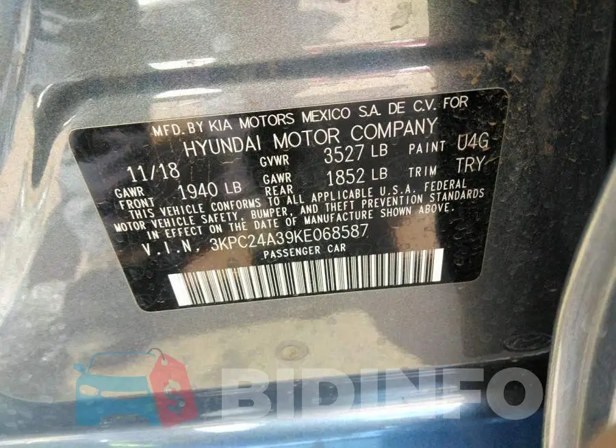 3KPC24A39KE068587 Photo# 9