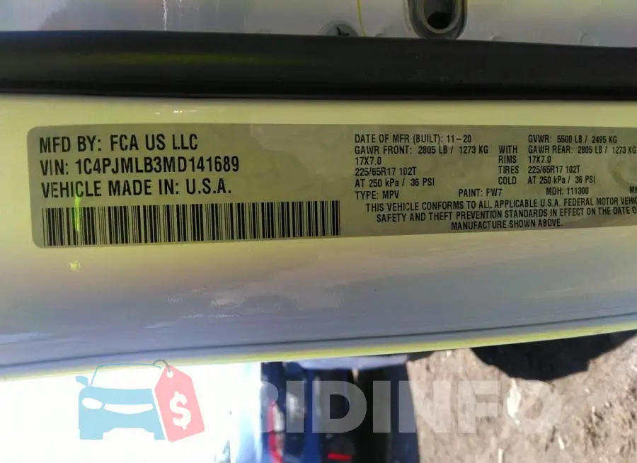 1C4PJMLB3MD141689 Photo# 9