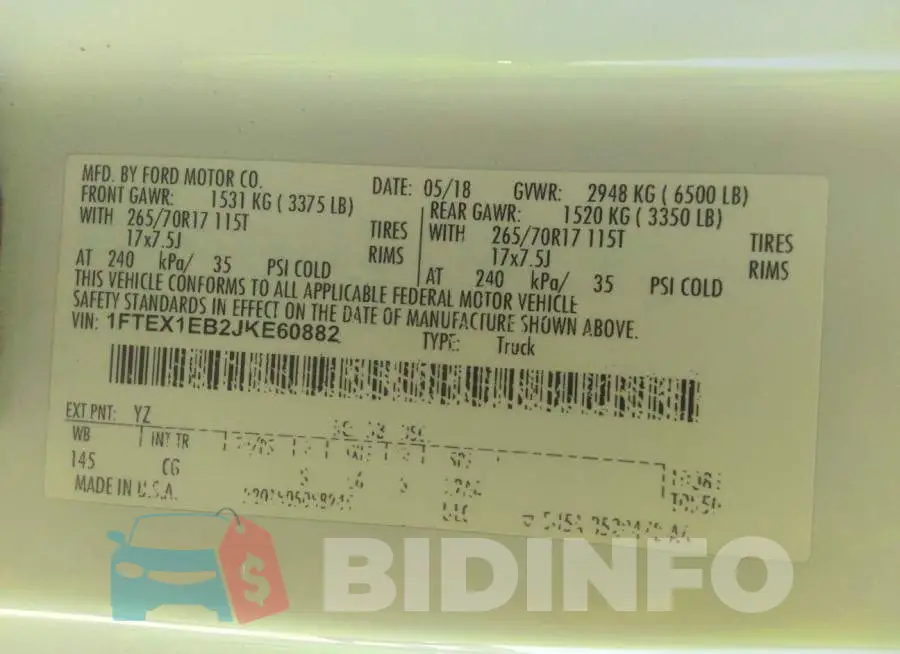 1FTEX1EB2JKE60882 Photo# 9