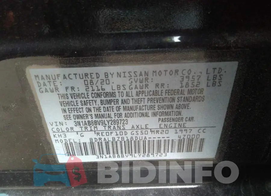 3N1AB8BV9LY289723 Photo# 9