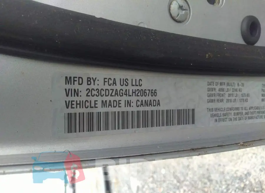 2C3CDZAG4LH206766 Photo# 9