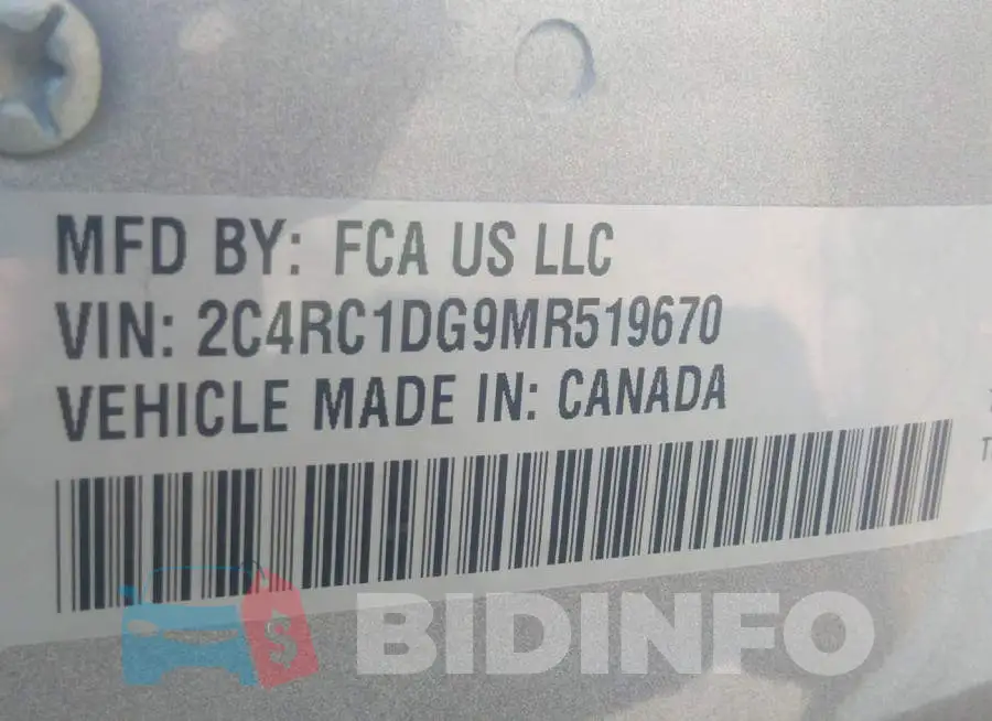 2C4RC1DG9MR519670 Photo# 9