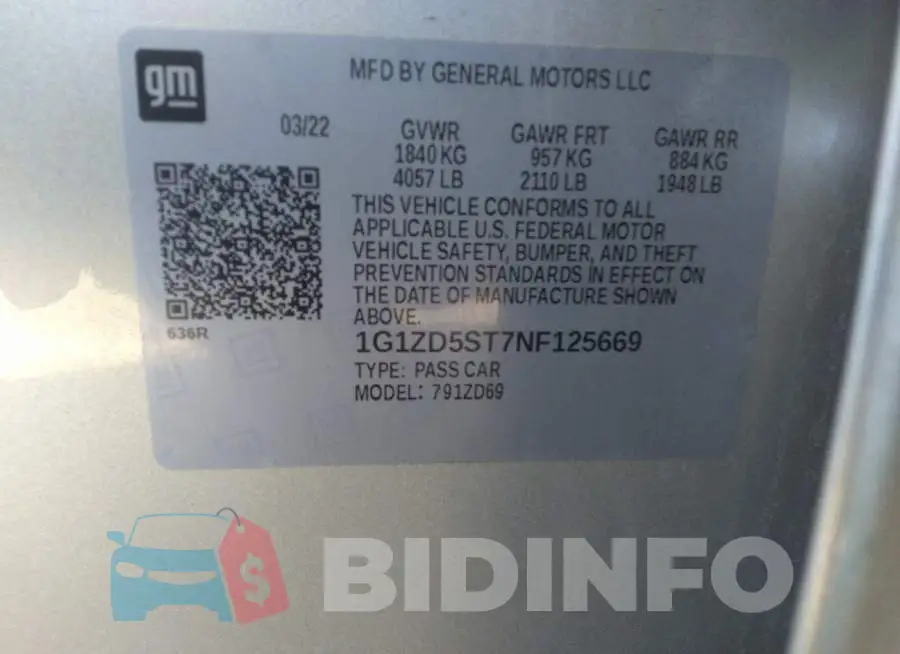 1G1ZD5ST7NF125669 Photo# 9