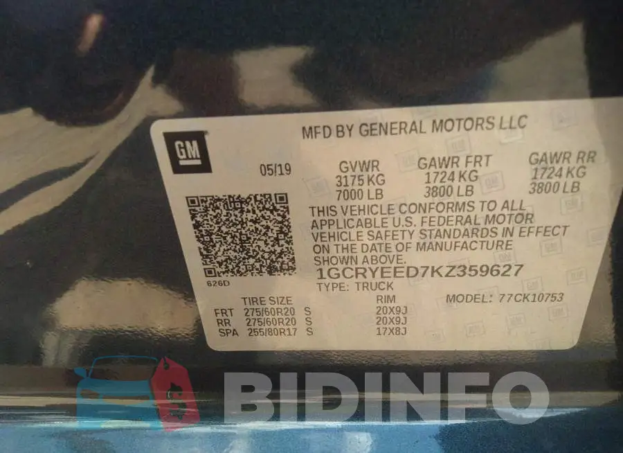 1GCRYEED7KZ359627 Photo# 9