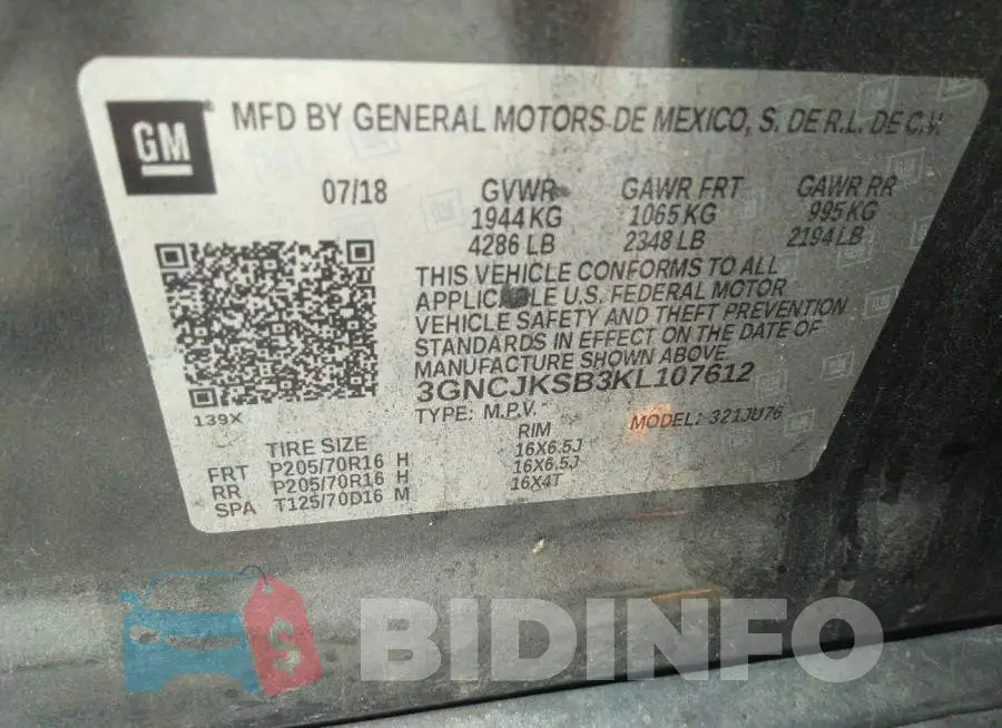 3GNCJKSB3KL107612 Photo# 9