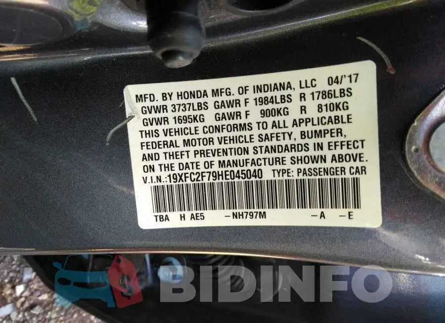 19XFC2F79HE045040 Photo# 9